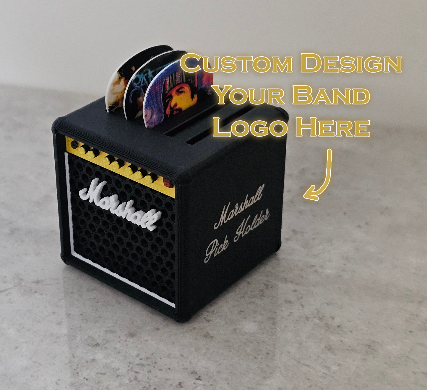 Gitarrenplektrumhalter im Marshall-Verstärker-Stil