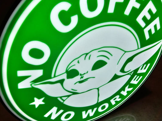 Baby Yoda Coffee Lightbox LED - 3d Print Galactic Saber Store