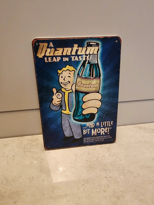 Nuka-Cola Quantum Metal Sign - 3d Print Galactic Saber Store