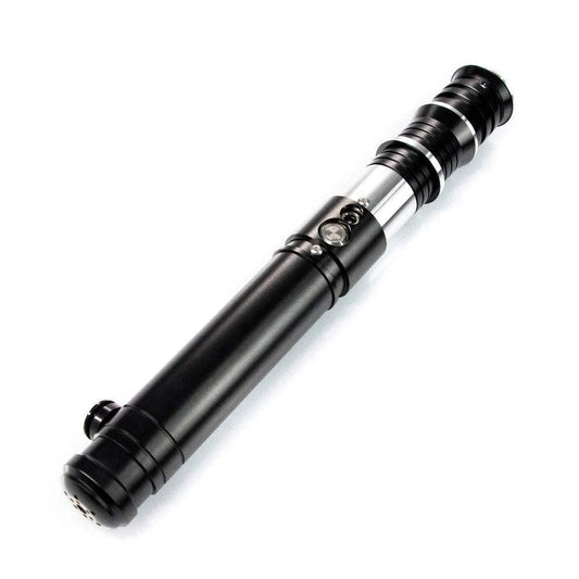 Custom lightsaber inspired by Darth Vader's hilt, black and silver, heavy dueling design